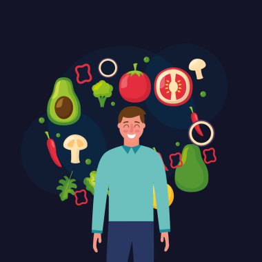 Sağlıklı ve organik gıda vektör tasarımı