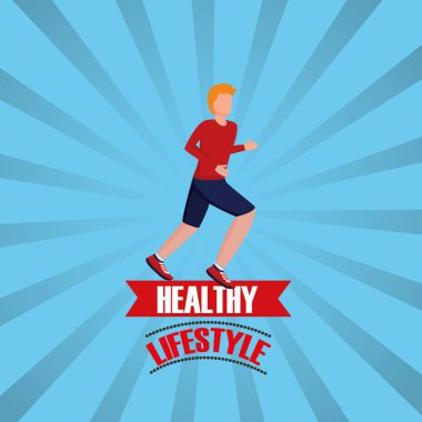 Avatar adam ve sağlıklı yaşam vektör tasarım