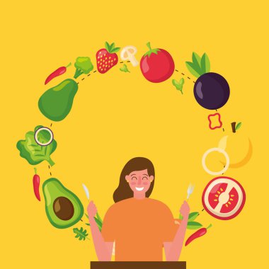 Sağlıklı ve organik gıda vektör tasarımı