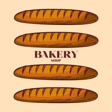 Fırın vektör tasarım baget ekmek