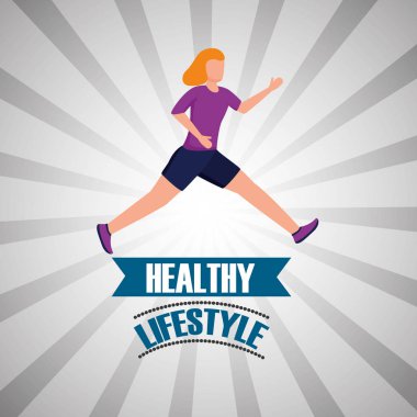 Avatar kadın ve sağlıklı yaşam vektör tasarım