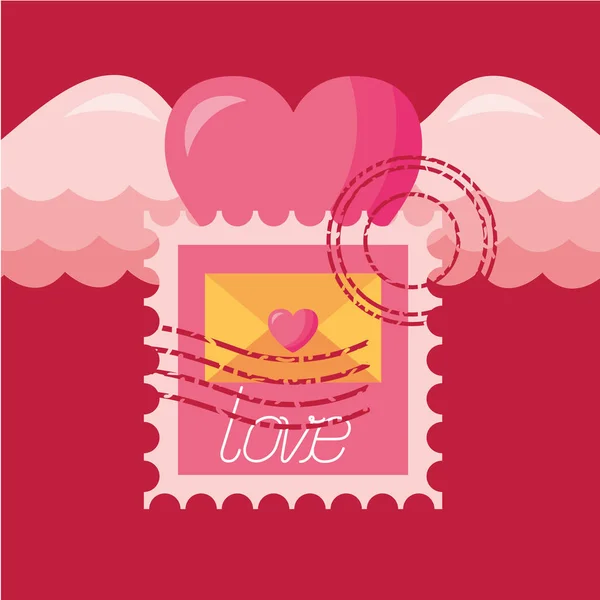 Amor representado por el diseño de vectores de tarjetas — Vector de stock