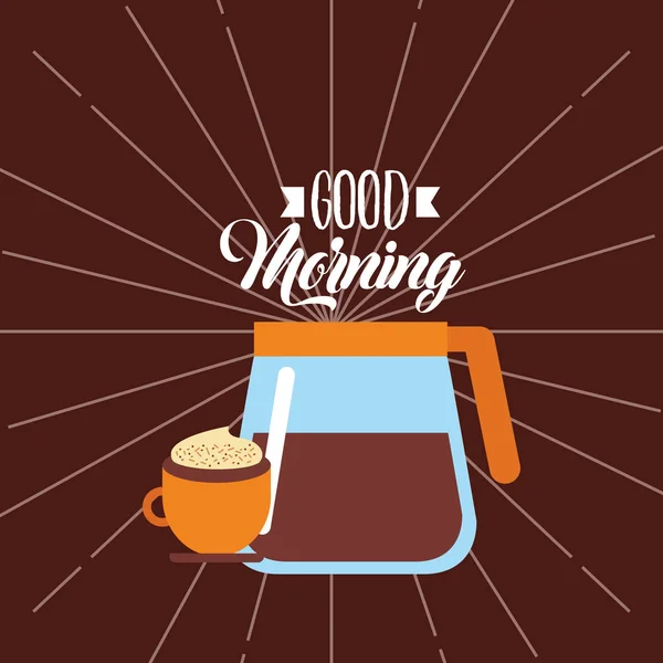 Koffiepot en cup vector ontwerp — Stockvector