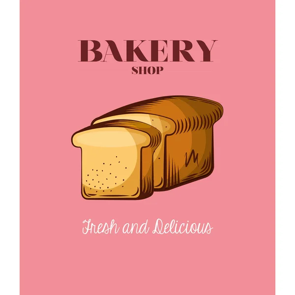 Toast bread of bakery vector design — Stock Vector