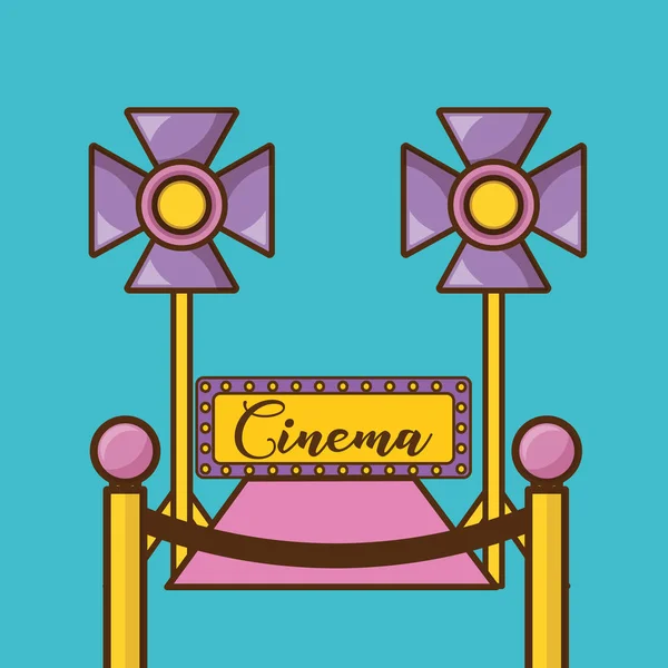 Cinema icon set over blue background design — Stock Vector