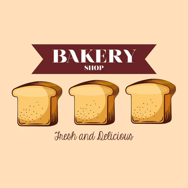 Toast brood van bakkerij Vector Design — Stockvector