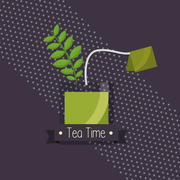 Diseño del vector bolsa de té verde — Archivo Imágenes Vectoriales