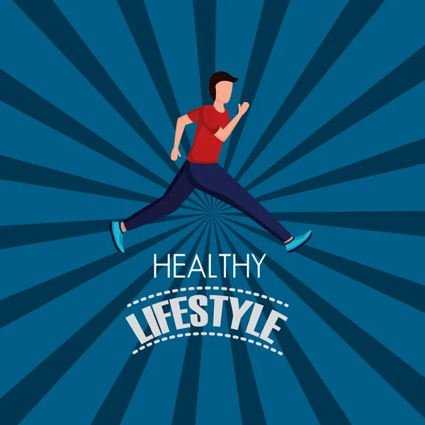 Avatar man en gezonde lifestyle Vector Design — Stockvector