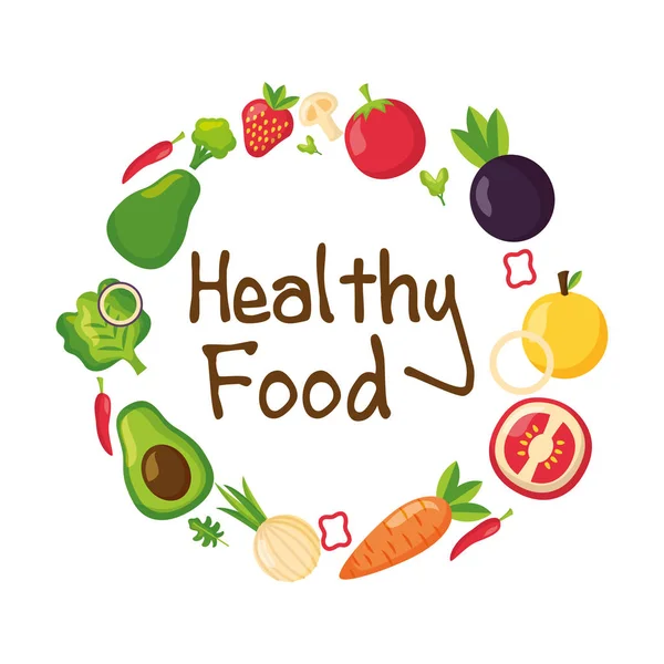 Sağlıklı ve organik gıda vektör tasarımı — Stok Vektör