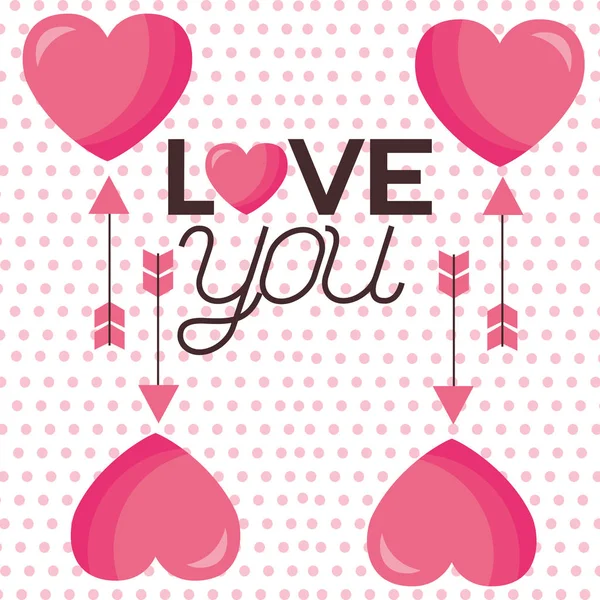 Amor representado por corazones diseño vectorial — Vector de stock