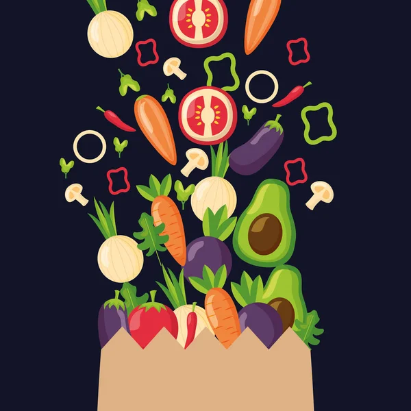 Healthy and organic food vector design — Stock Vector