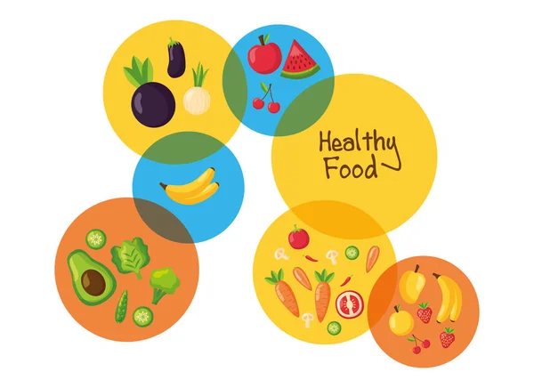 Векторная конструкция здоровых и органических продуктов питания — стоковый вектор