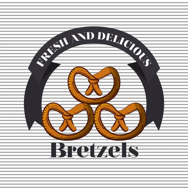 Bretzels chléb z pekárenské vektorové konstrukce — Stockový vektor