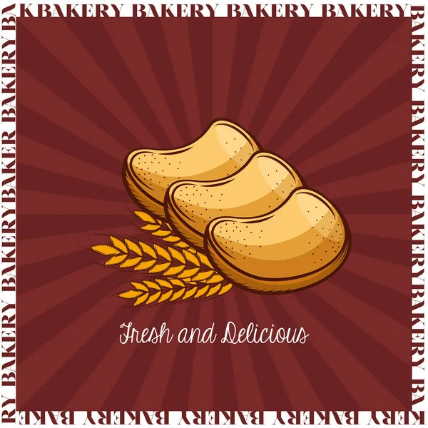 Toast brood van bakkerij Vector Design — Stockvector