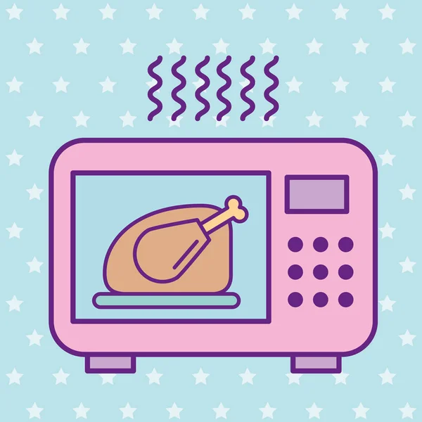 Conception de poulet et de vecteur micro-ondes Graphismes Vectoriels