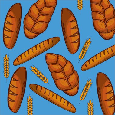 Ekmek ve pasta vektör tasarım baget
