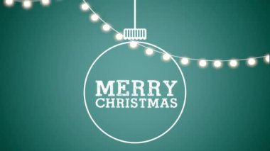 ışıklar asılı ve top ile neşeli noel animasyon