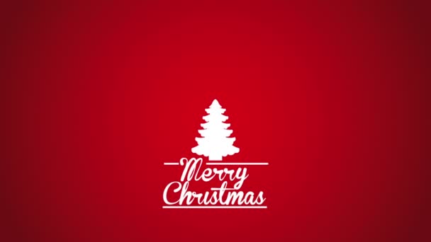 Merry Christmas animatie met Pine Tree — Stockvideo