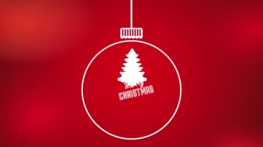 çam ağacı ve top asılı ile neşeli noel animasyon