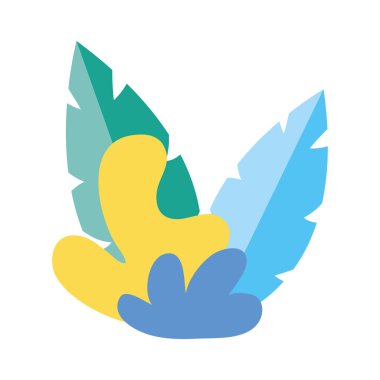 beyaz arka plan üzerinde doğal yaprak yaprakları yeşillik dekorasyon