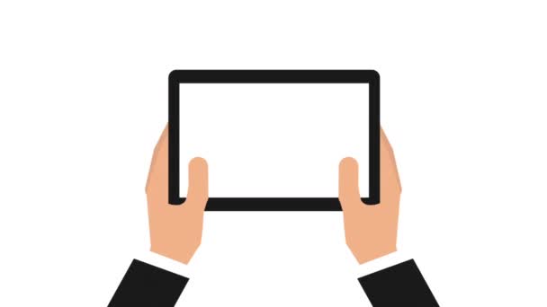 Mãos usando a tecnologia de comércio eletrônico com dispositivo tablet — Vídeo de Stock