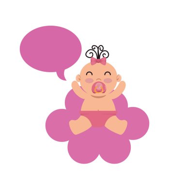 küçük yenidoğan karakteri ile bebek duş kartı