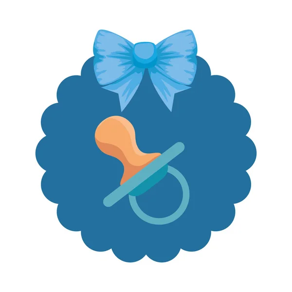 Cartão de banho de bebê com chupeta — Vetor de Stock