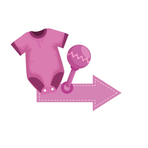 Baby Dusch-kort med kläder — Stock vektor