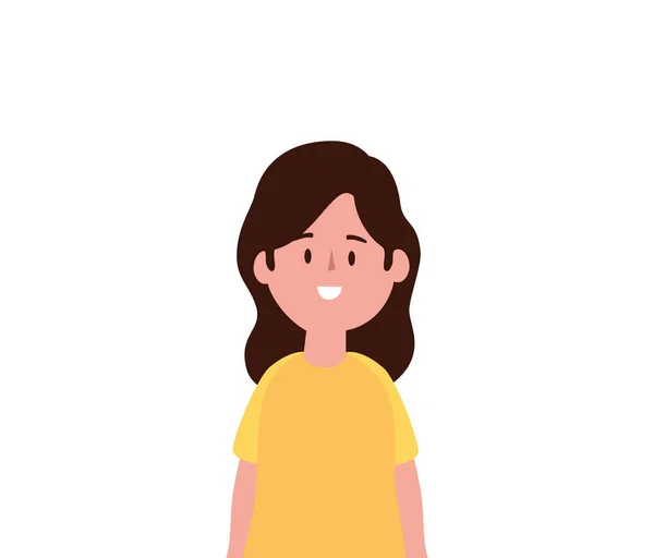 Bonitinho menina avatar personagem — Vetor de Stock