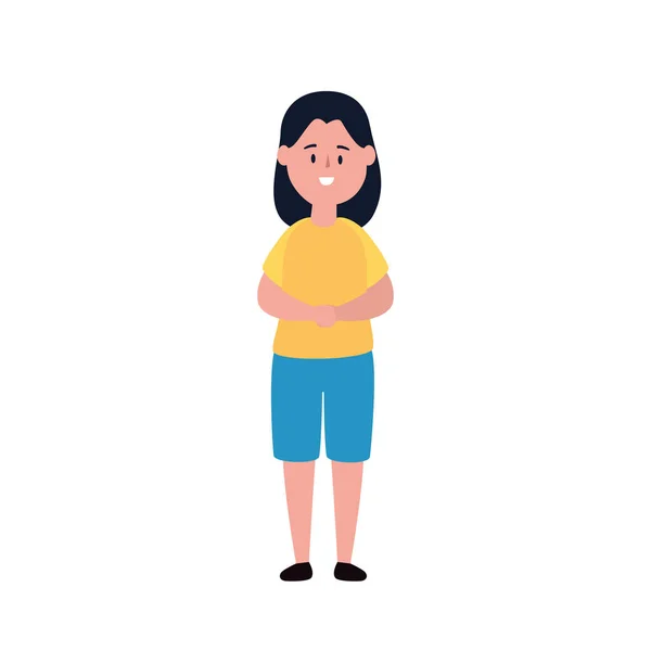 Bonitinho menina avatar personagem —  Vetores de Stock