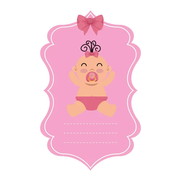 Baby shower card with little newborn — Stockvector