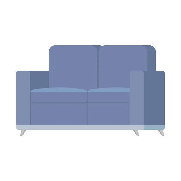 Kényelmes kanapé nappali berendezés ikon — Stock Vector