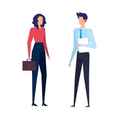 zarif iş çift işçi avatarları karakterler