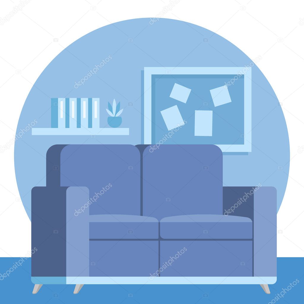 livingroom home place with sofa scene