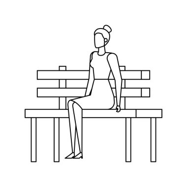 park koltuğunda oturan zarif iş kadını