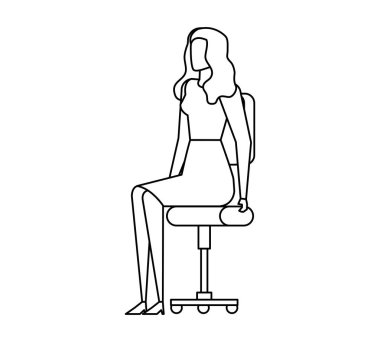 ofis koltuğunda oturan zarif iş kadını işçi