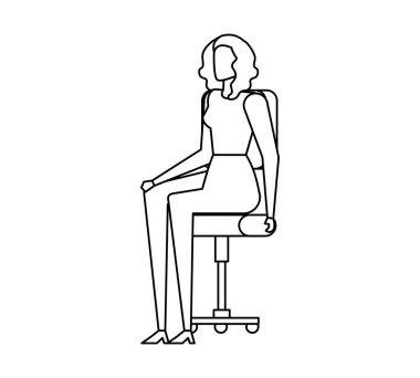 ofis koltuğunda oturan zarif iş kadını işçi