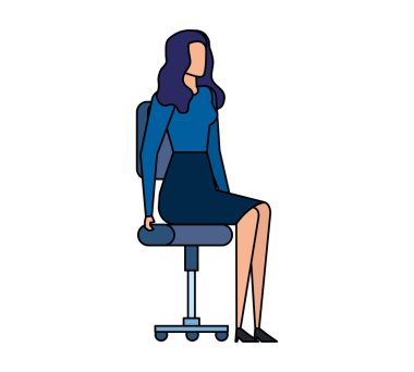 ofis koltuğunda oturan zarif iş kadını işçi