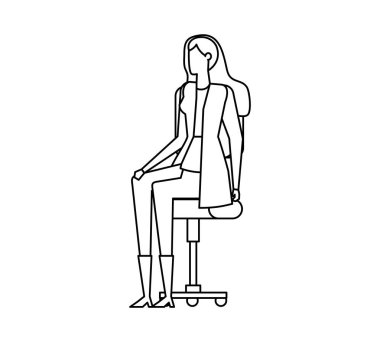 ofis koltuğunda oturan zarif iş kadını işçi