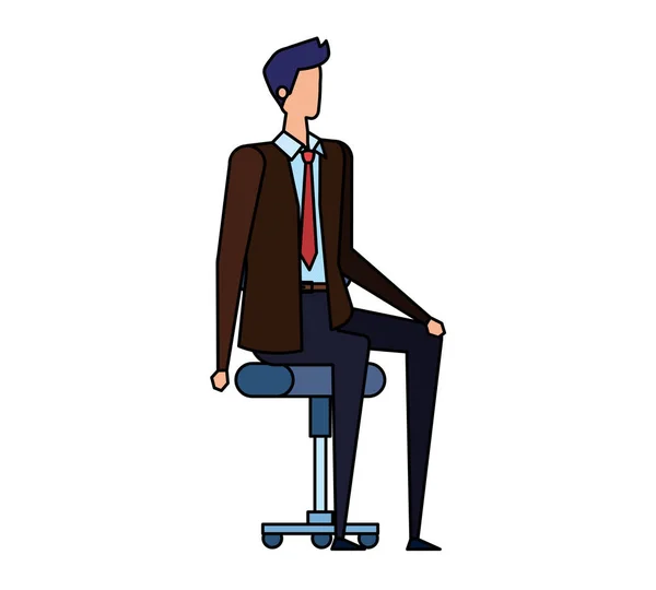 Elegant affärsman arbetare sittande i kontorsstol — Stock vektor