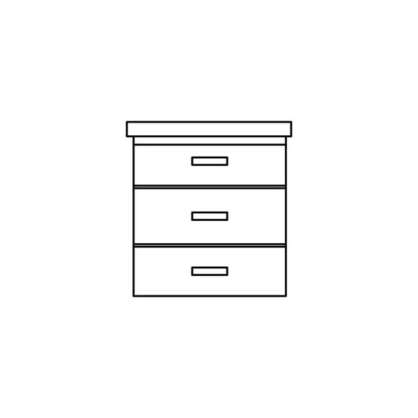 Trä låda möbler isolerad ikon — Stock vektor