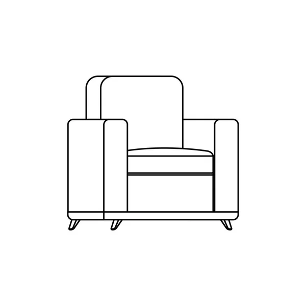 Divano confortevole icona attrezzatura soggiorno — Vettoriale Stock