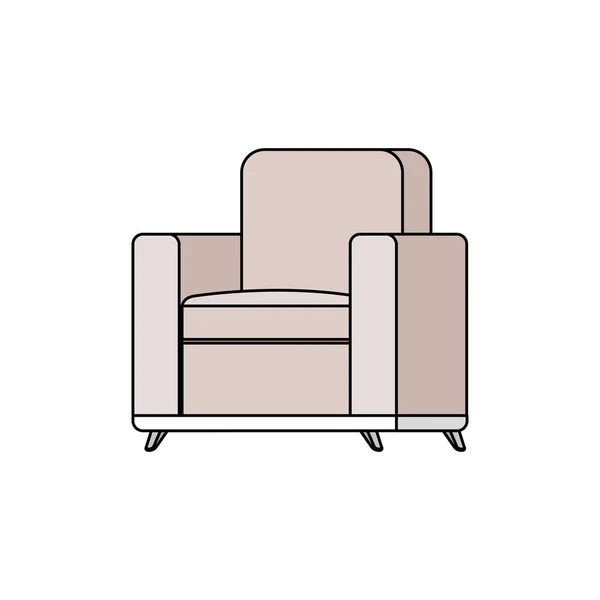 Confortable sofa livingroom equipment icon — Stock Vector