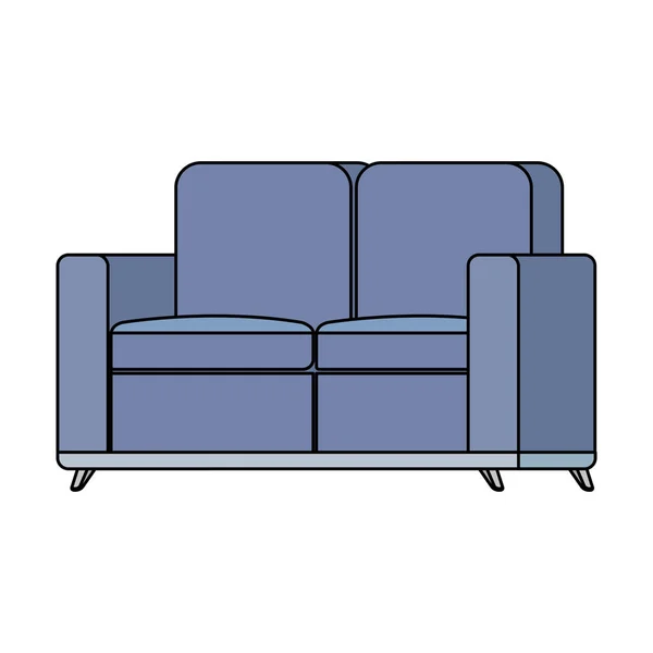 Confortable sofa livingroom equipment icon — Stock Vector