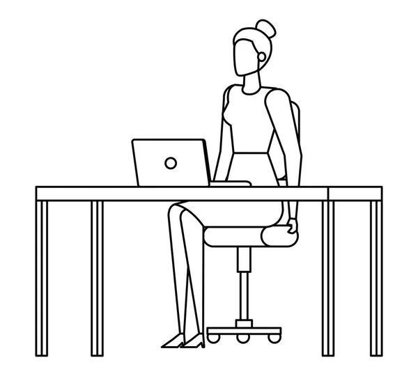 Élégante femme d'affaires travailleur dans le bureau — Image vectorielle