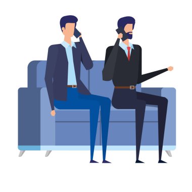 oturma odasında zarif işadamları işçiler