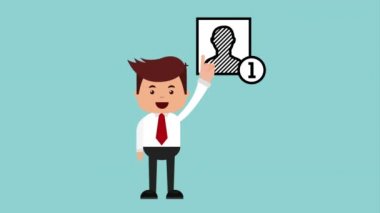 e-ticaret teknoloji animasyon ile işadamı