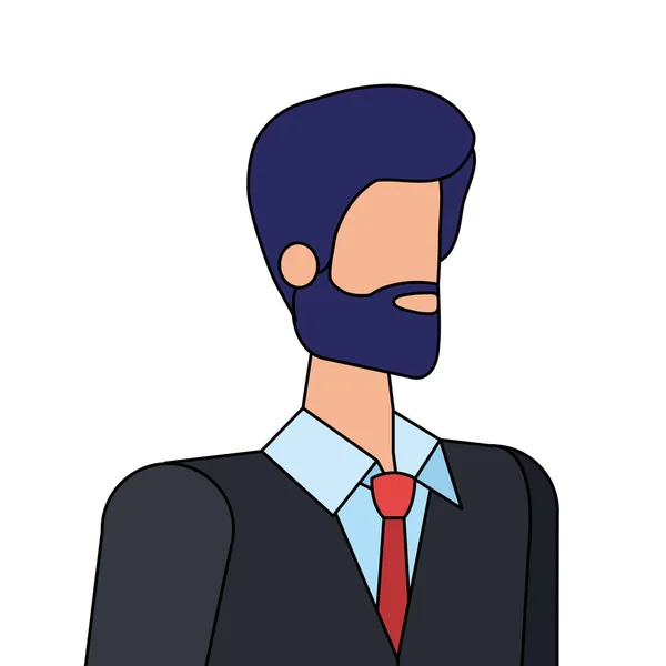 Elegant affärsman arbetare avatar karaktär — Stock vektor