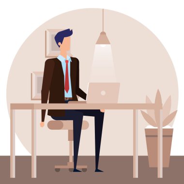 ofis sahnesinde zarif işadamı işçi