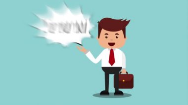 e-ticaret teknoloji animasyon ile işadamı